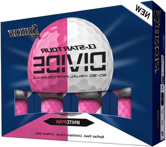 Golfballen - Tour Ballen - Afstands Spel - Zichtbare Rotatie - 12 Stuks - Geel/Roze