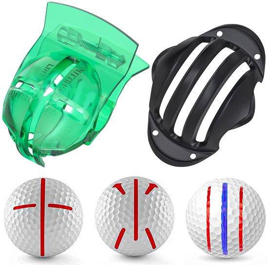 Golfbalmarkering Set met Drie-Lijnen Sjabloon en Klem voor Precisie Putten