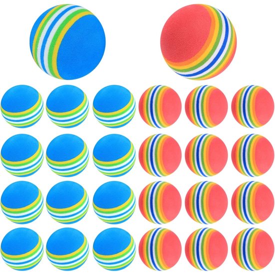 Golfbalschuim - Oefengolfballen - Air Ball Golf - Beginnersschuimballen - Kindergolftraining - 26 stuks - Rood en Blauw van Evo Collection