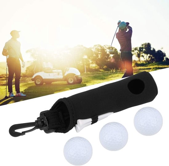 Golfbaltas - mini - neopreen - voor 3 golfballen, handig opbergen tijdens het spel - m-winkel