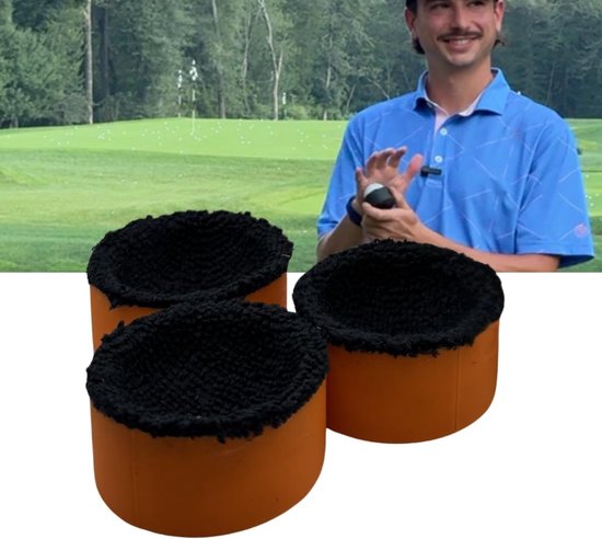Golfbalwasser - Oranje 3-pack - Golfbalreiniger, golfkaraccessoires voor het reinigen van golfballen, compacte magnetische golfhanddoek, golfbalwasser voor golfers van Stripebird