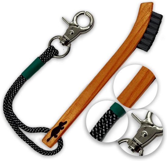 Golfborstel Clubreiniger - Groefreiniger Paracord - Golfen Clubs Schoonmaken - Houten Handvat Nylon Borstels