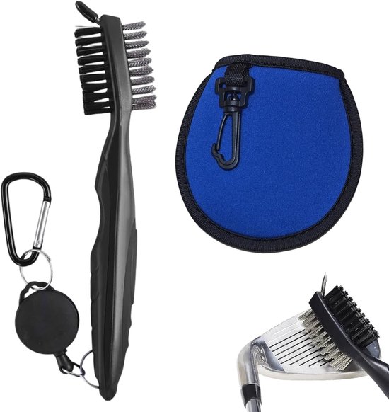 Golfborstel - Golftasaccessoires - Golf Club Borstel - Golfgroef Reinigingsborstel - Borstel voor Golfclub - Reinigingsgereedschap voor Golf Accessoires - Golfbal Schonere Zak - Draagbare Golfbal Tas van Inzopo