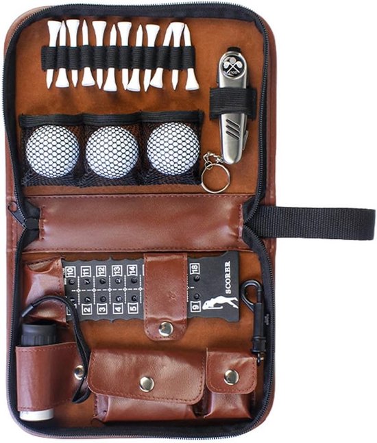 Golfcadeaus voor mannen en vrouwen - Complete golfaccessoireset met koffer, afstandsmeter, borstel en tees voor een verbeterde speelervaring