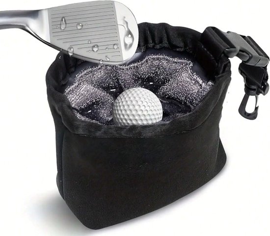 GolfClean Pro- De Reinigingstas voor Clubs en Ballen - Golf Accessoires - Zwart - Cadeau Set van Merkloos