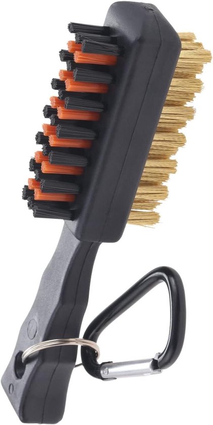Golfclub Borstel - Club Reiniger - Golf Sport - Dubbelzijdig Nylon Staal - 5 cm Kop - Oranje
