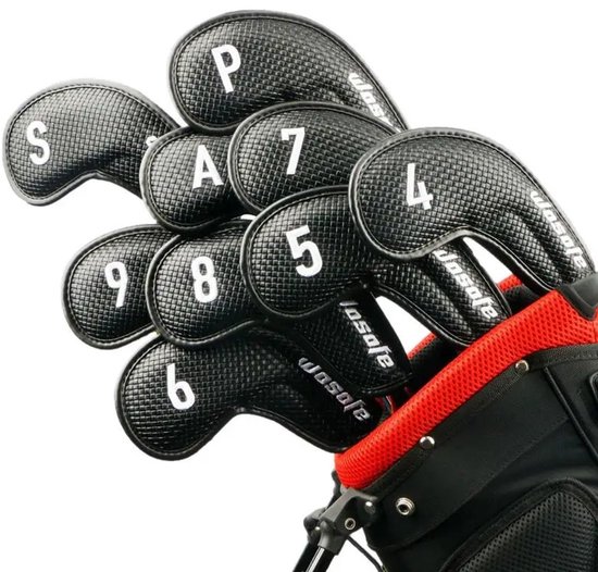 Golfclub hoes - 9 golfclub covers - Golf beschermers - Golf headcovers set - Zwart van Azimuth Golf