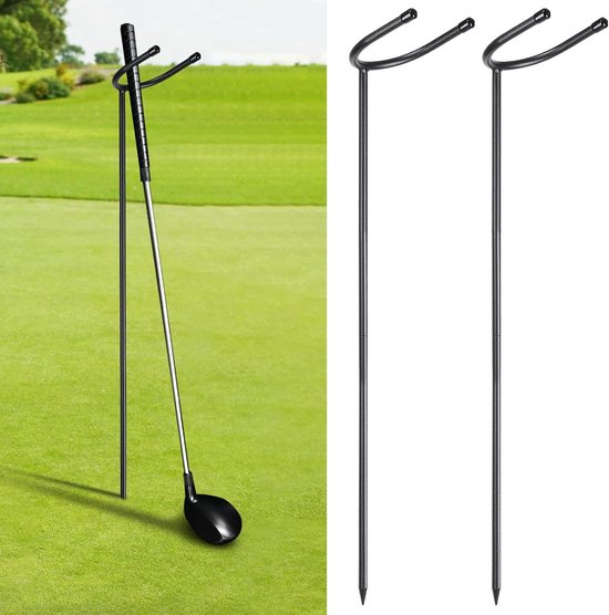 Golfclub Houders - Golfstandaard Rackets - Golfen Buiten - U-vormig Ontwerp - 80 cm Hoog - Zwart
