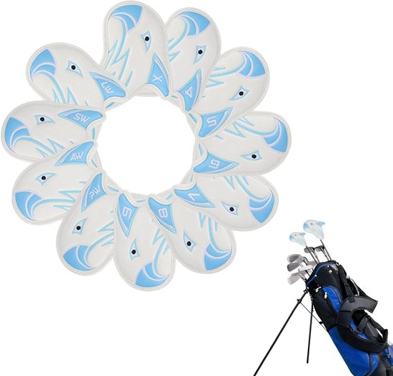 Golfclub ijzeren hoezen,Golfclub covers, PU beschermende club covers hybride golf hoofddeksels club hoofddeksel, waterdichte golfbescherming hoofddeksel, met
