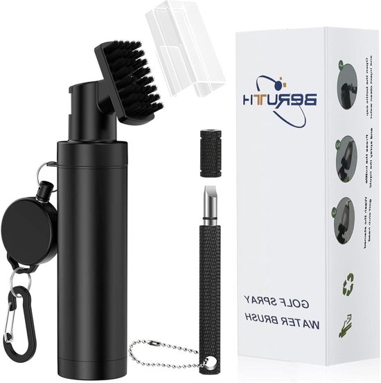 Golfclub Reinigingsborstel - Golf Accessoire - Golfclubs Schoonmaken - 360° Waterafgifte - 2159 cm - Zwart