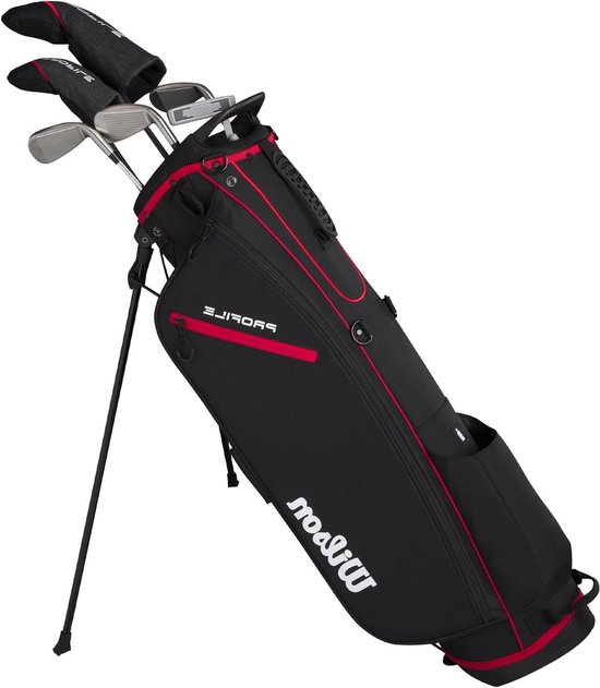 Golfclub Set - Heren Golfclubs - Beginnen met Golf - Complete Halve Set - Standaard Lengte - Rood Zilver