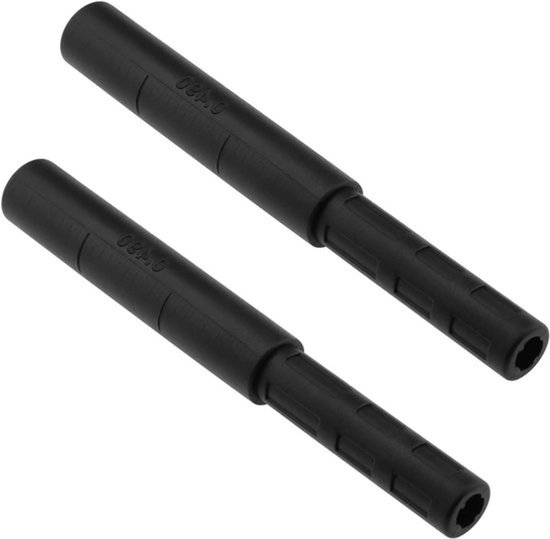 Golfclub verlengstang - Accessoire - Koolstofvezel - Verlengstuk - Klein uiteinde - Buitendiameter - 12,5 mm - Onder diameter - 7,4 mm - Zwart - Geschikt voor golfclubs - 2 stuks