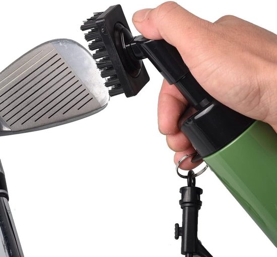 Golfclubborstel - Golfreinigingsborstel - Ingebouwde watersproeier en haak - Clubgroefreiniger - Ergonomisch ontwerp - Golfaccessoire - Voor het reinigen van clubbladen en groeven - Golfcadeau voor heren - groente van Groentezr
