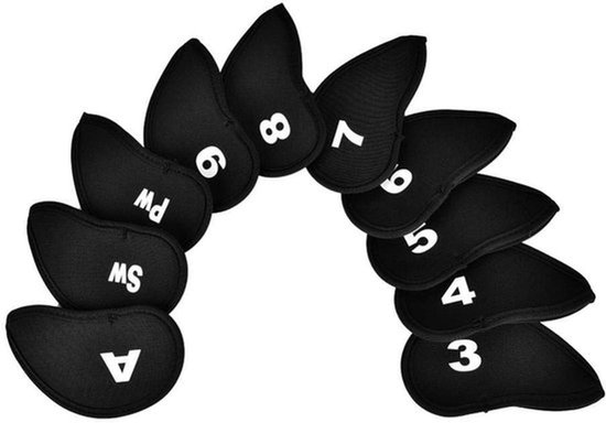 Golfclubhoes Waterdicht - Neopreen Hoofdhoes - 10 Stuks - Bescherming voor Golfijzers - Verwisselbare Nummer/Lettertag - Duurzaam Materiaal - Clubcover