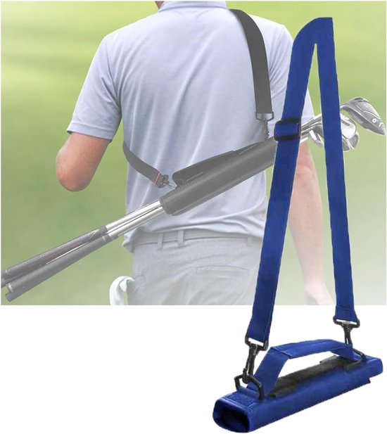 Golfclubtas – Opvouwbare opbergtas voor golfclubs met schouderbanden – Draagbare tas voor 4 clubs en putter – Geschikt voor dames en heren, voor buiten, reizen, training en clubopslag - blauw