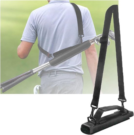 Golfclubtas – Opvouwbare opbergtas voor golfclubs met schouderbanden – Draagbare tas voor 4 clubs en putter – Geschikt voor dames en heren, voor buiten, reizen, training en clubopslag - zwart