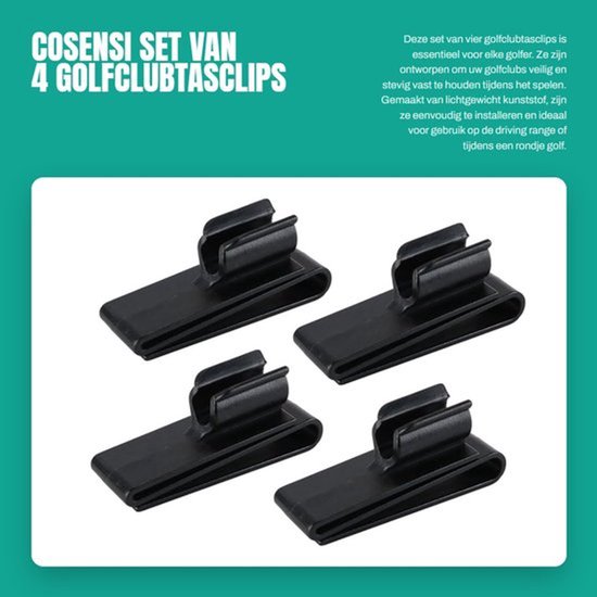 Golfclubtasclips 4 Stuks - Kunststof - Lichtgewicht - Draagbaar - Stevig - Eenvoudig te Installeren - Golfaccessoires