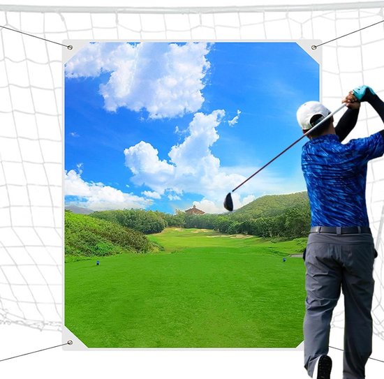 Golfdoek Trainingsmateriaal - Boksnet Golf - Golfslag Oefenen - Geluidsarm Opvouwbaar - 180 x 150 cm - Uniek