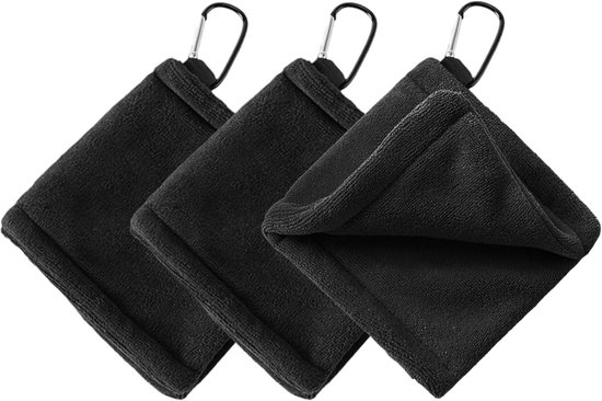 Golfdoeken set van 3 - Microfiber - Zacht en absorberend - Voor het reinigen van golfballen - ShopVlot