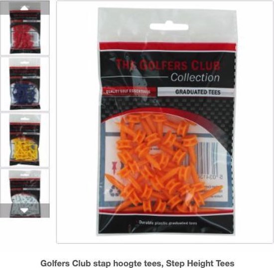 Golfers Club stap hoogte tees, Step Height Tees - rood 12 mm van Merkloos