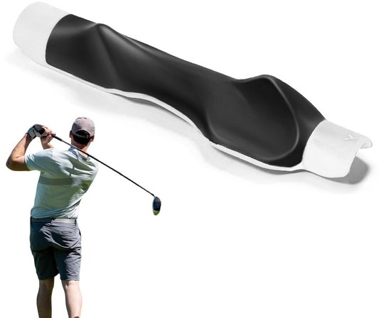 Golfgriptrainer Voor Links‑ En Rechtshandige Golfspelers, Golfaccessoire Ter Correctie Van De Greephouding En Verbetering Van Het Swingritme, Zwart‑Wit