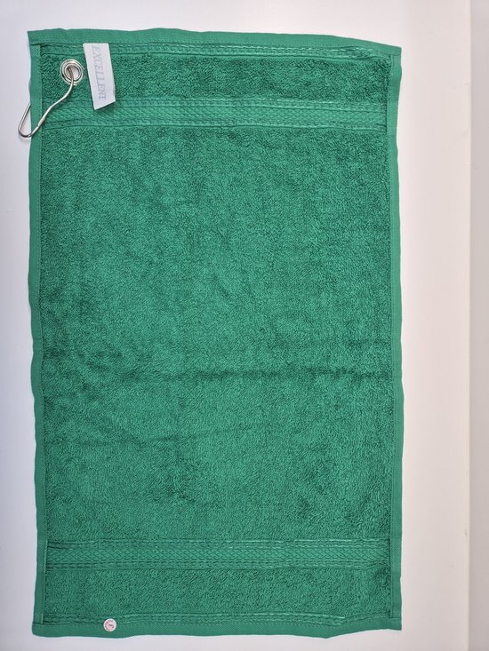 Golfhanddoek - Sporthanddoek - met metaal oog en karabijnhaak - 30x50cm Groen