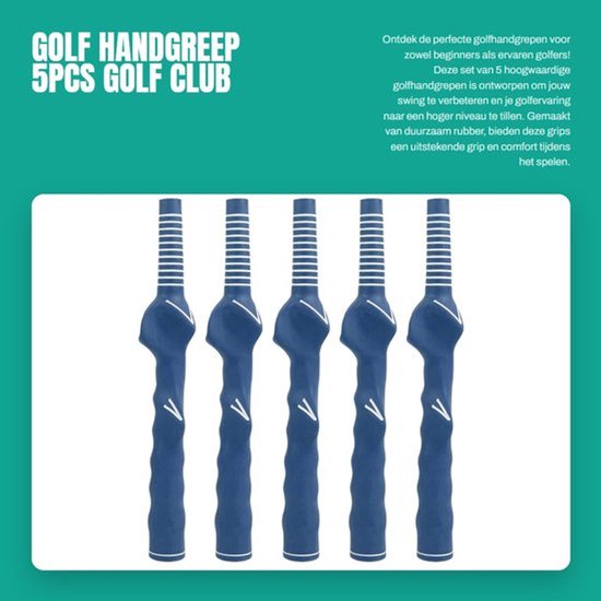 Golfhandgreep 5 Stuks - Rubber - Oefening/Training - Accessoire - 12,5 mm - Geschikt voor Golfclubs - Golfclubgrip