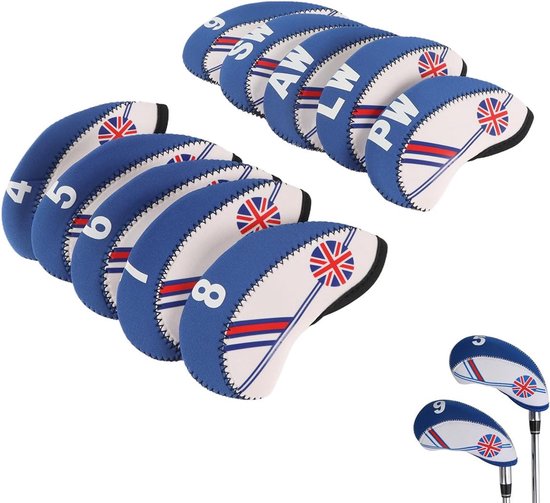 Golfhoofddeksels set van 10 - waterdicht - met nummers voor ijzeren clubs - eenvoudig te identificeren - ShopVlot