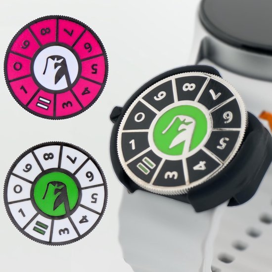 Golfhorloge Adapter - Balmarker Houder - Golfen Score Bijhouden - Magnetische Balmarker - 3 stuks - Zwart Wit Roze