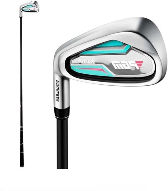Golfijzer Club - Oefen Golfclub - Golfvaardigheid Verbeteren - Carbon Shaft Roestvrij Staal - Rechtshandig - Zwart