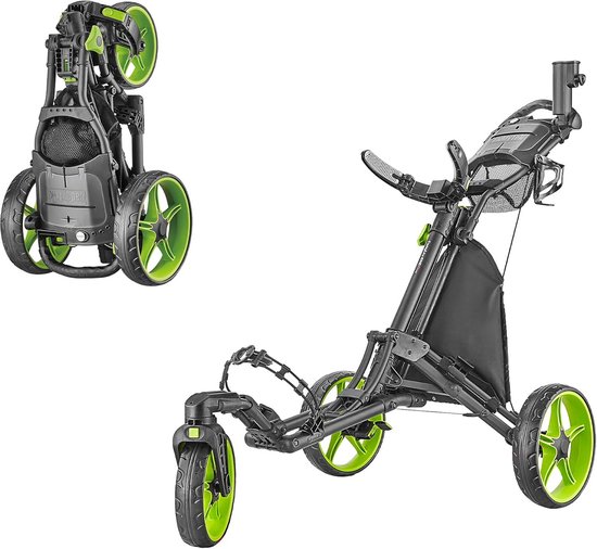 Golfkar - 3 Wiel Trolley - Sporten Buiten - Draaibaar Voorwiel - One Size - Groen