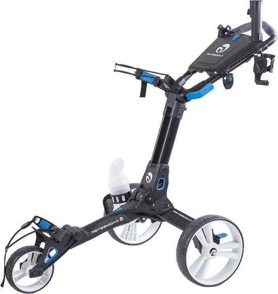 Golfkar 3 Wielen - Golftrolley Opvouwbaar - Makkelijk Golfen - Snelvouwmechanisme met rempedaal - Compact Opvouwbaar - Zwart