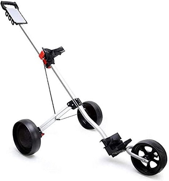 Golfkar - Driewieler Trolley - Golfen Ondersteunen - Opvouwbaar Aluminium Frame - 40 inch - Zwart