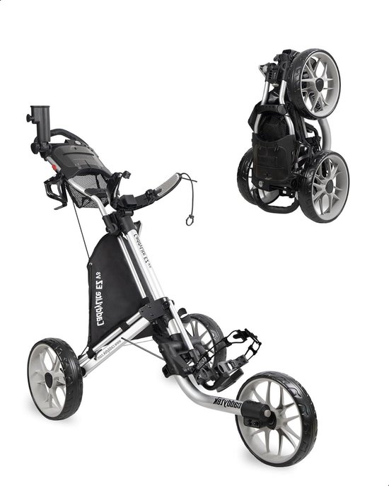 Golfkar - Golftrolley - Sport & Outdoor - Eenvoudig inklapbaar - Compact formaat - Zilver