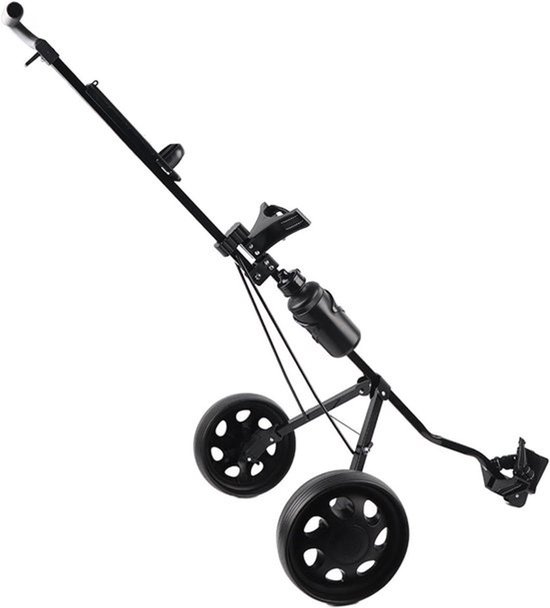 Golfkar met 2 Wielen - Duwkar voor golf - Voor op de golfbaan - Opvouwbaar ontwerp - 3.33 kg - Zwart