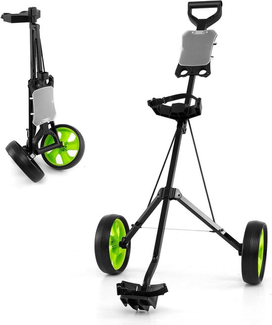 Golfkar met 2 wielen - Golftrolley golfkarretje - Golfen op de baan - Lichtgewicht opvouwbaar ontwerp