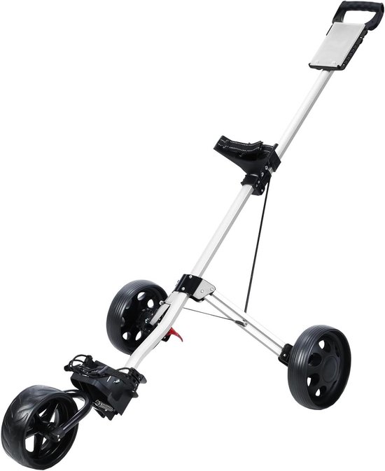 Golfkar met 3 wielen - Golftrolley wandelwagen - Golfen op de baan - Lichtgewicht en opvouwbaar