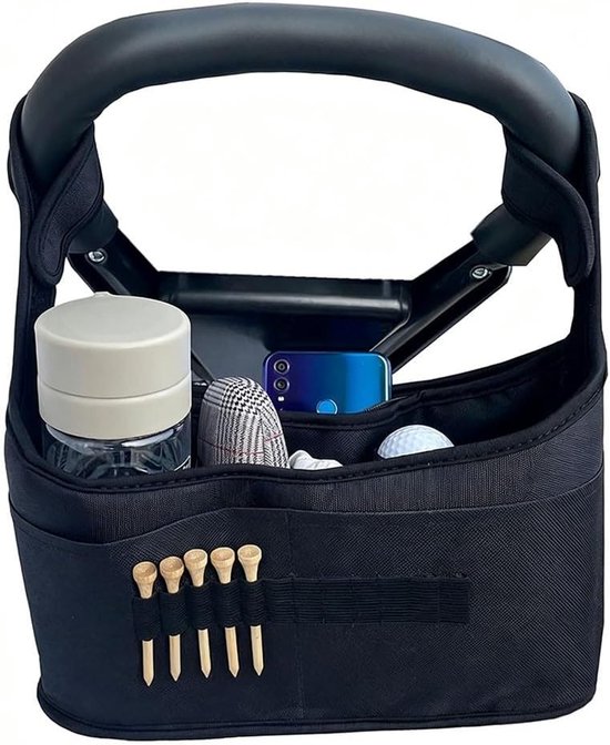 Golfkar Opbergtas - Accessoire Tas - Golf Uitrusting - Robuuste Weerbestendigheid - 39 x 25 x 4 cm - Zwart