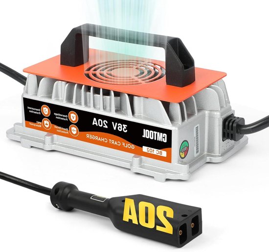 Golfkar Oplader - Acculader Golfkar - Batterijen Opladen - Slimme Trickle Charger - 36V 20A 1250W - Grijs