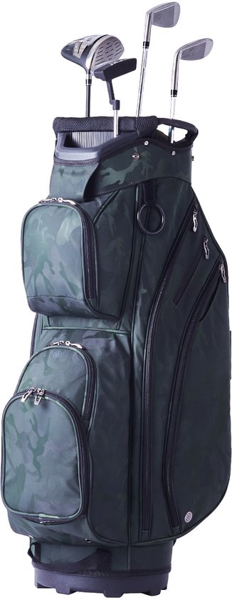 Golfkar Tas met 14-Weg Top Verdeler, 91,4 Cm, 11 Zakken, Premium Nylon, Duurzaam voor Mannen En Vrouwen, Legergroen van Merkloos