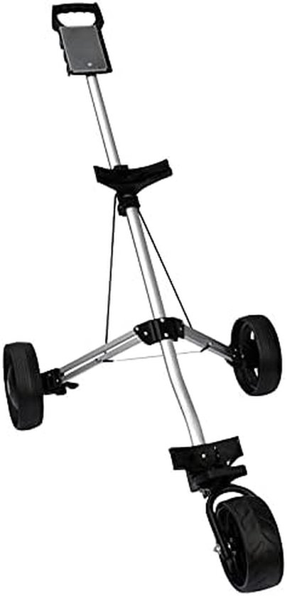 Golfkarretje Opvouwbaar - Golftrolley Duwkar - Golfen Lopen - Lichtgewicht Aluminium Frame - Compact Vouwbaar - Zwart