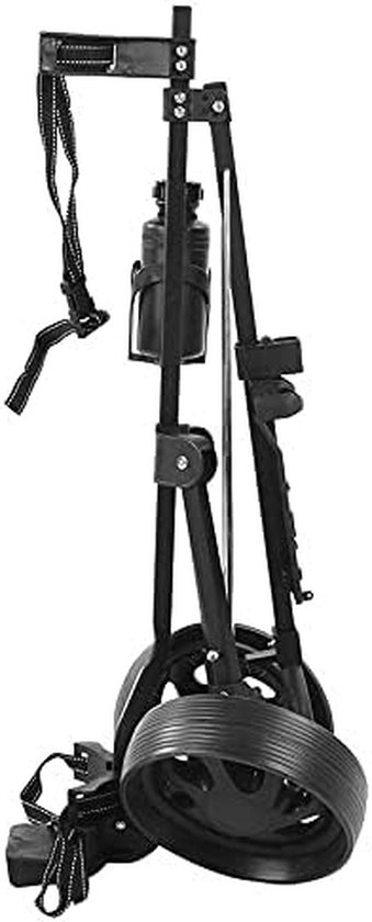 Golfkarretje Opvouwbaar - Golftrolley Duwkar - Golfen Op De Baan - Met Waterkoker Houder - 40 kg Max - Zwart
