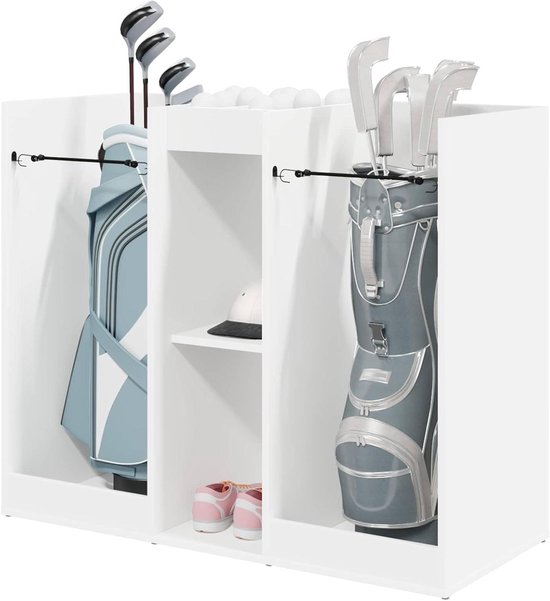 Golfkast - Opbergkast Hout - Golfspullen Opbergen - Stijlvol Modern Design - 102 x 45 x 855 cm - Wit