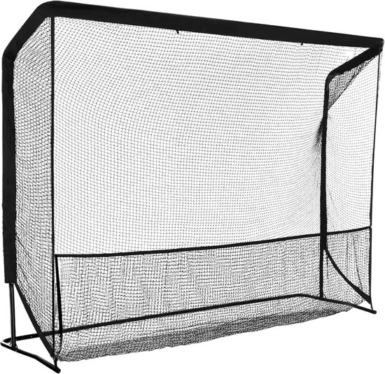 Golfnet met Metalen Frame 305x213 cm - Slagnet voor Binnen & Buiten - Inclusief Opbergtas - Staal Zwart van Merkloos