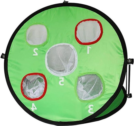 - Golfnet voor Binnen en Buiten - Trainingsapparatuur - Draagbaar - Sport - Vouwbaar - Geschikt voor Golfen - Zwart - Chipping Dubbelzijdige Apparatuur 5 Gaten Indoor Outdoor Golf Netto Sport Draagbare Training Hulpmiddelen Vouwen