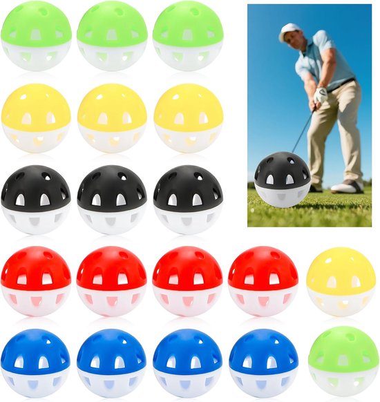 Golfoefenballen 20 stuks - kleurrijke EVA golfballen - gelimiteerde vlucht - perfecte training voor binnen en tuin - ShopVlot