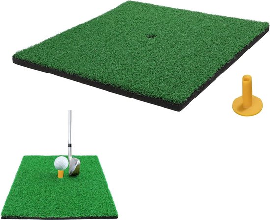 Golfoefenmat - Golf afslagmat - Golf swing oefenen - Antislip EVA materiaal - 30 x 30 cm - Groen