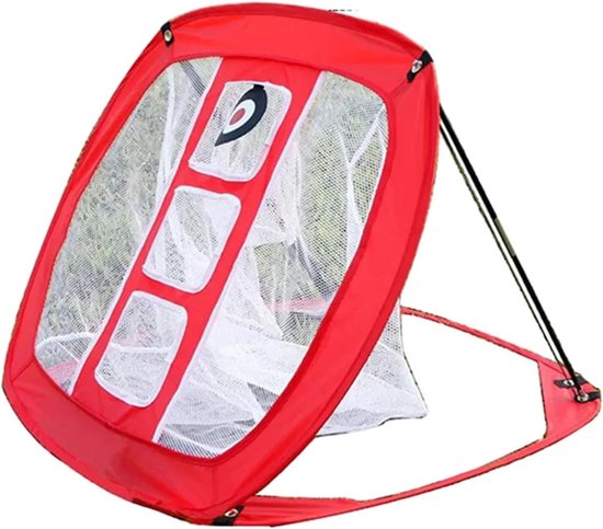 Golfoefennet - Golfnet met doelen - Golfvaardigheden verbeteren - Opvouwbaar en draagbaar - 80x60x50cm - Rood