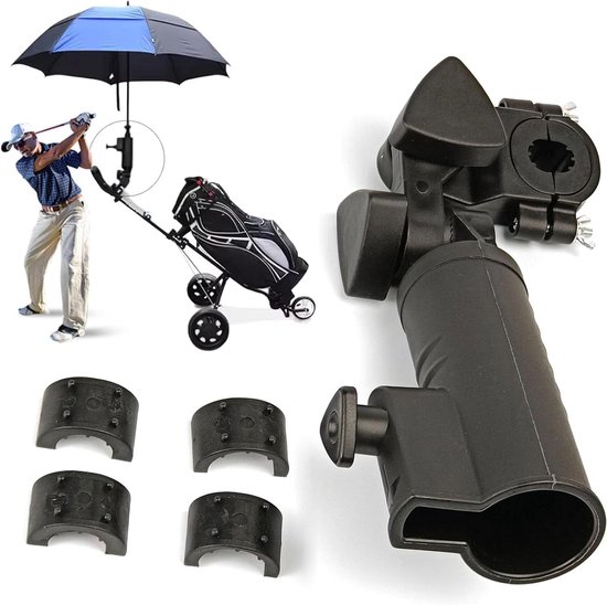Golfparaplu Houder - Parapluhouder Trolley - Golfen Bescherming - Windproof Stabiliteit - 31.5x5.5 cm - Zwart