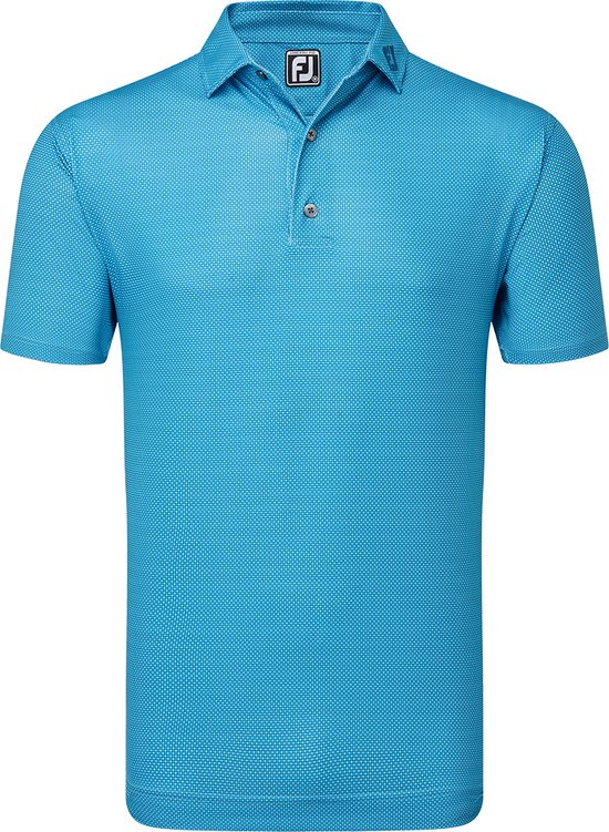 Golfpolo Heren Footjoy Octagon Print Lisle Blue Sky van Footjoy